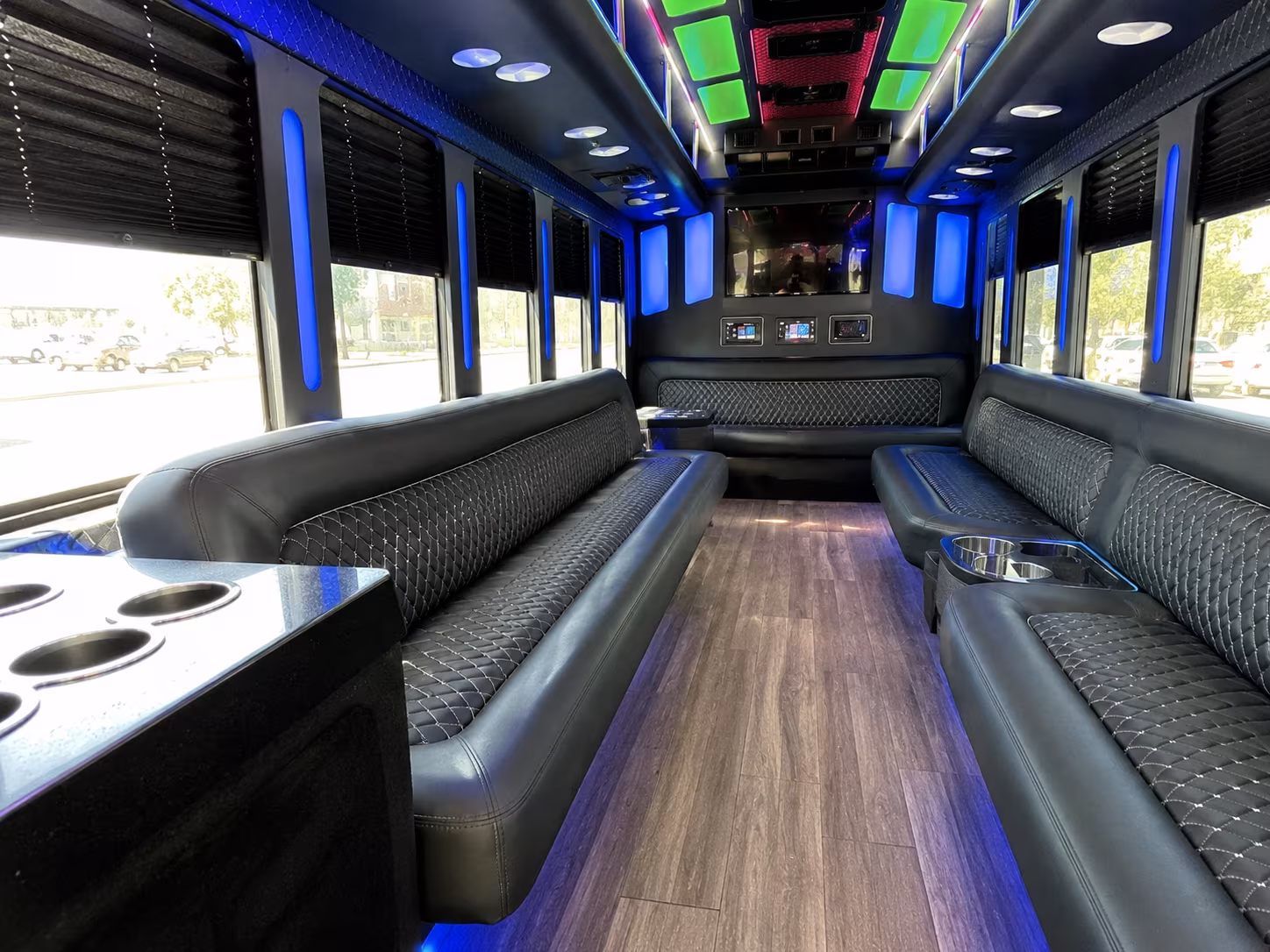 moreno valley 15 passenger party bus inside