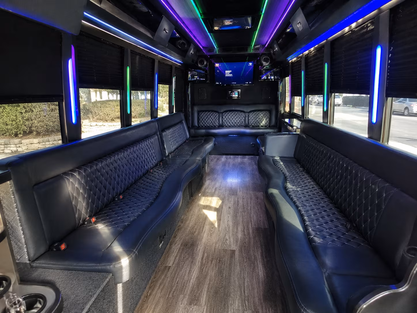 moreno valley 15 passenger party bus interior