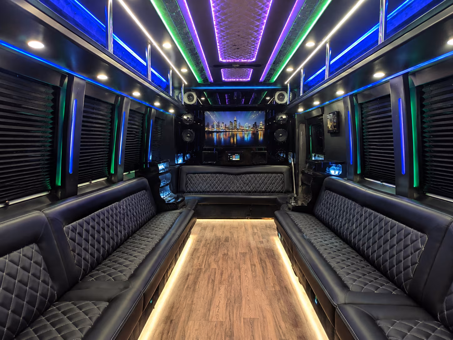 moreno valley 25 passenger party bus interior