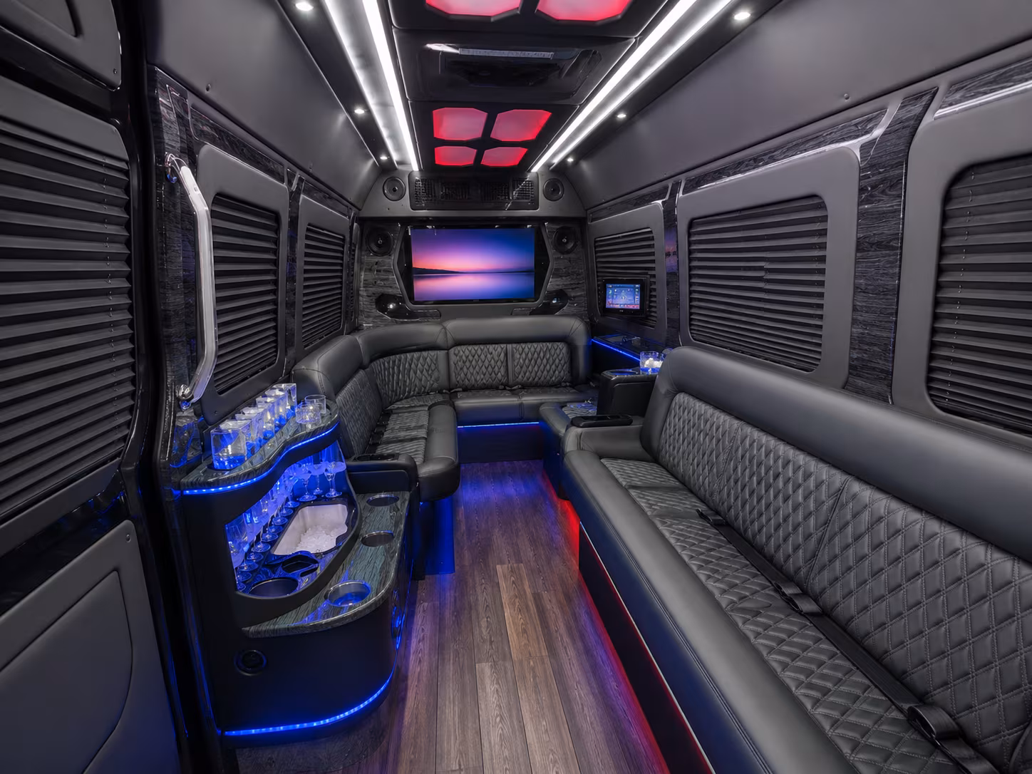 moreno valley 40 passenger party bus inside